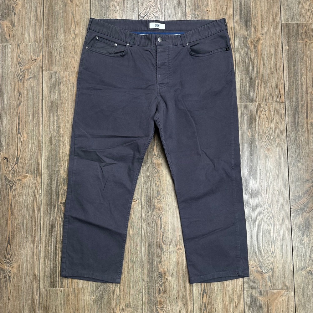 SPOKE London Mens Five Pocket Chino Trousers Build B Blue Stretch Cotton 38x25.5